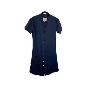 Bell women’s navy blue knee length, button-down dress, size 2 ￼